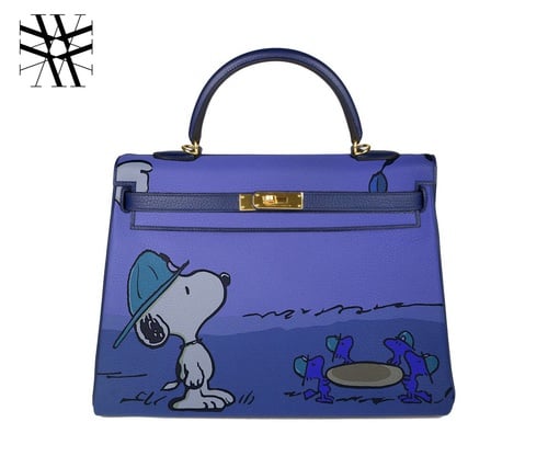 RTBURO PERSONALIZATION : HAND PAINTED HERMÈS KELLY BAG, SNOOPY BY CHARLES M. SCHULZ