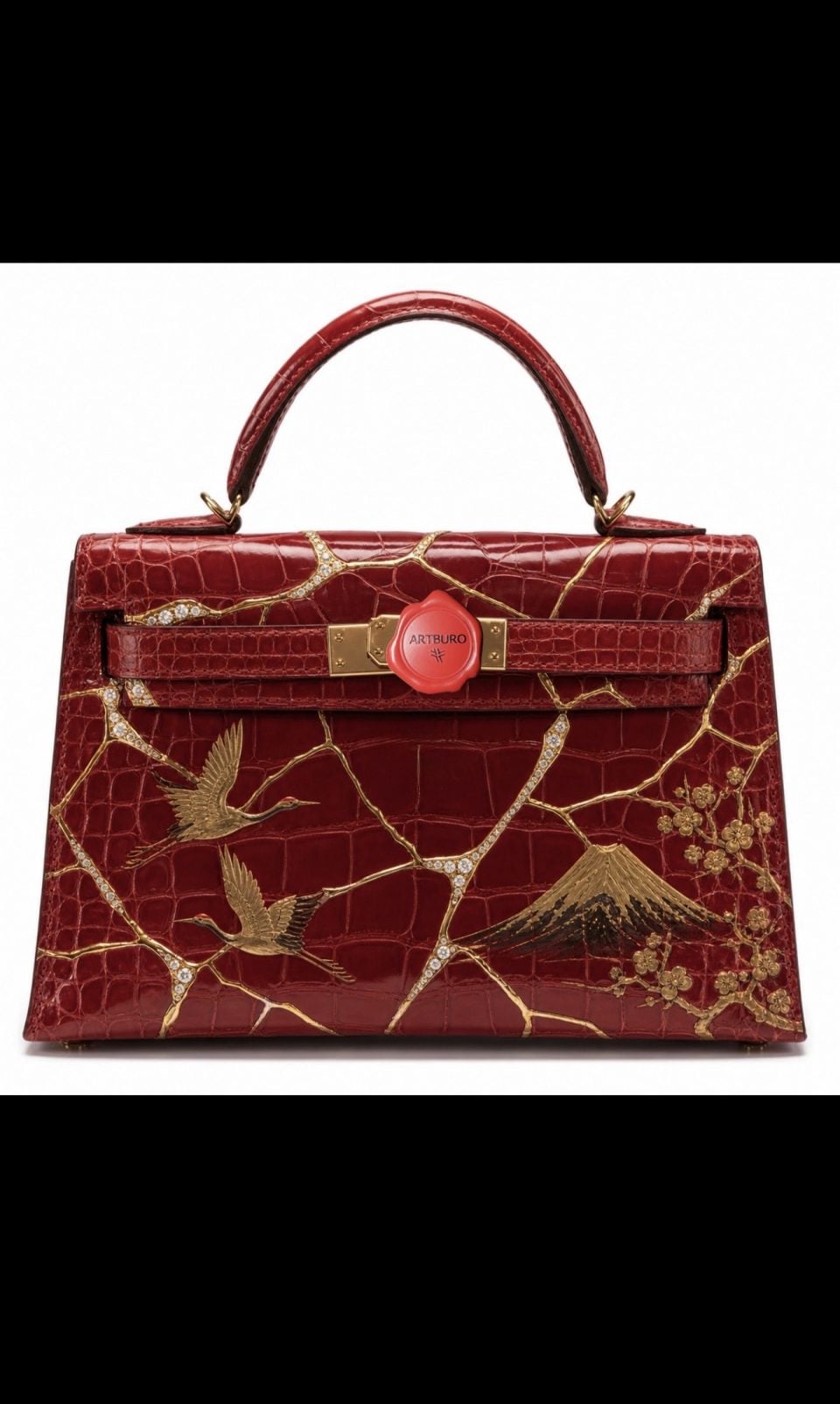 ARTBURO HOUSE RULES. DIAMOND HERMES BAG. FEATHER ART HERMES BAG. HAND PAINTED HERMES BAG
