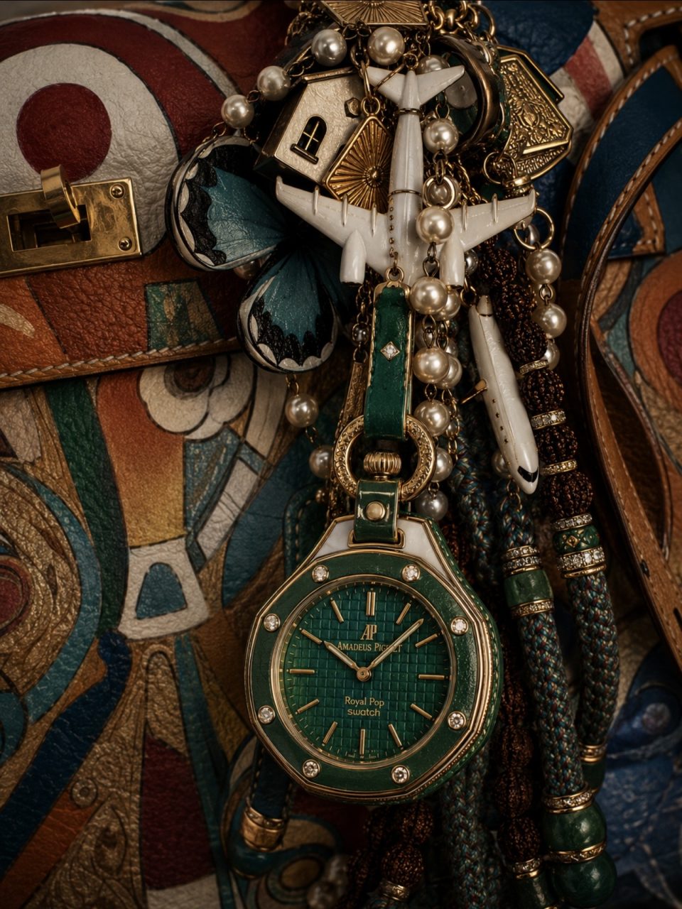 ARTBURO HOUSE RULES. DIAMOND HERMES BAG. FEATHER ART HERMES BAG. HAND PAINTED HERMES BAG SWATCH