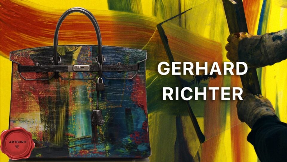 Hermes Black Matte Porosus Crocodile Birkin 40cm Palladium Hardware Gerhard Richter by ARTBURO Personalization