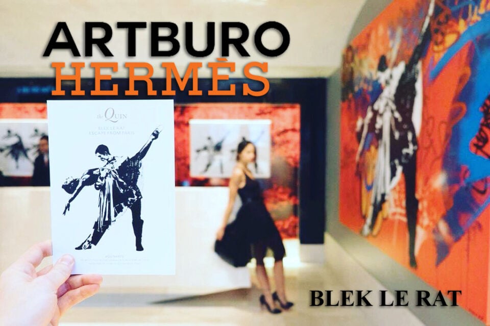 ARTBURO & HERMÈS SS17 : HAND PAINTED BIRKIN BAG & BLEK LE RAT. EXCEPTIONAL PIECE.