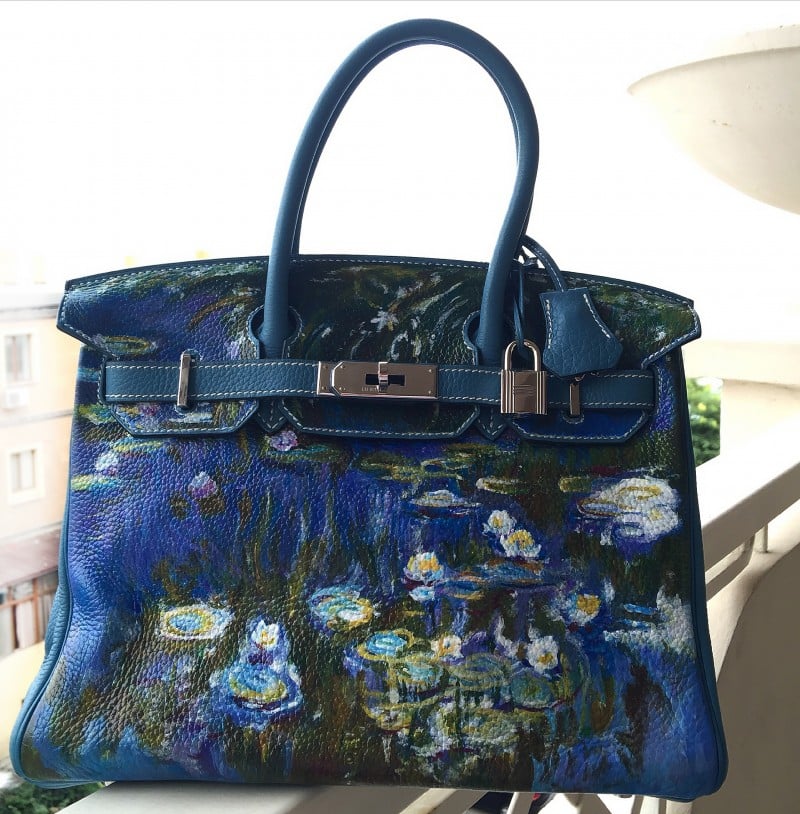 ARTBURO PERSONALIZATION & HERMÈS & CLAUDE MONET SPECIAL FOR KAROLINE STAROSTIK. WHERE ART AND FASHION COLLIDE. EXCEPTIONAL PIECE.