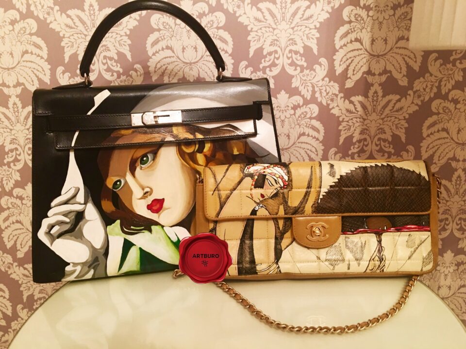 ARTBURO PERSONALIZATION : HERMÈS VINTAGE KELLY BAG, TAMARA DE LEMPICKA ART FOR ANGELIKA IVANC