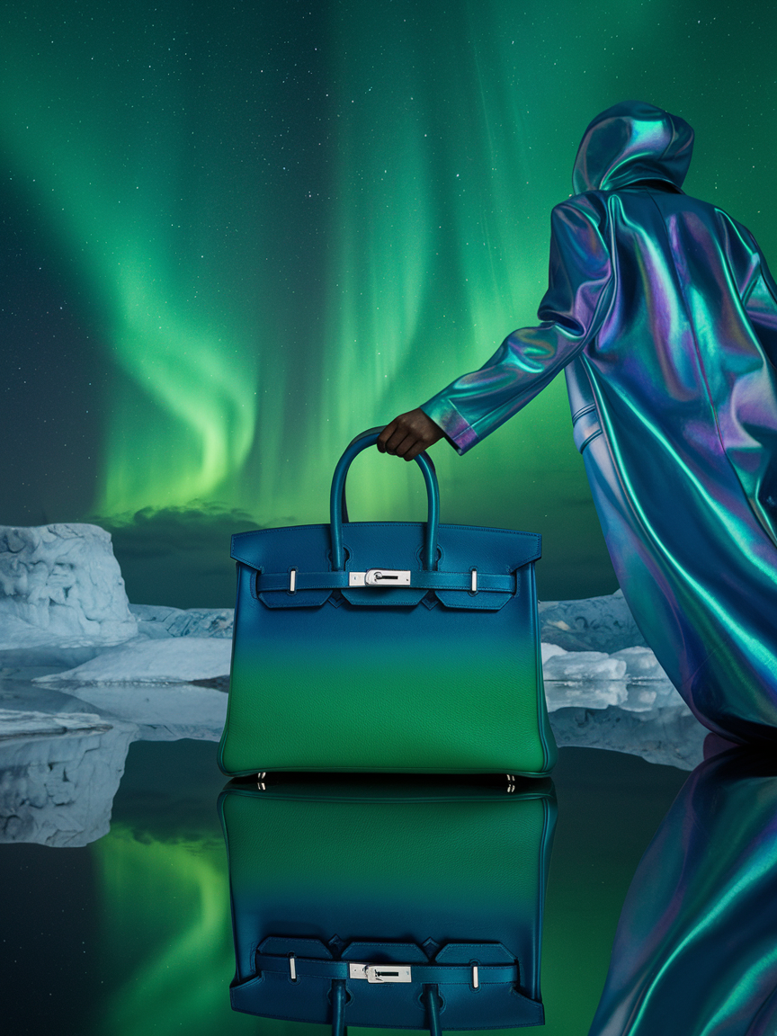 Hermès Birkin 35 Vert Bosphore Swift Phw "Aurora Borealis", 2025