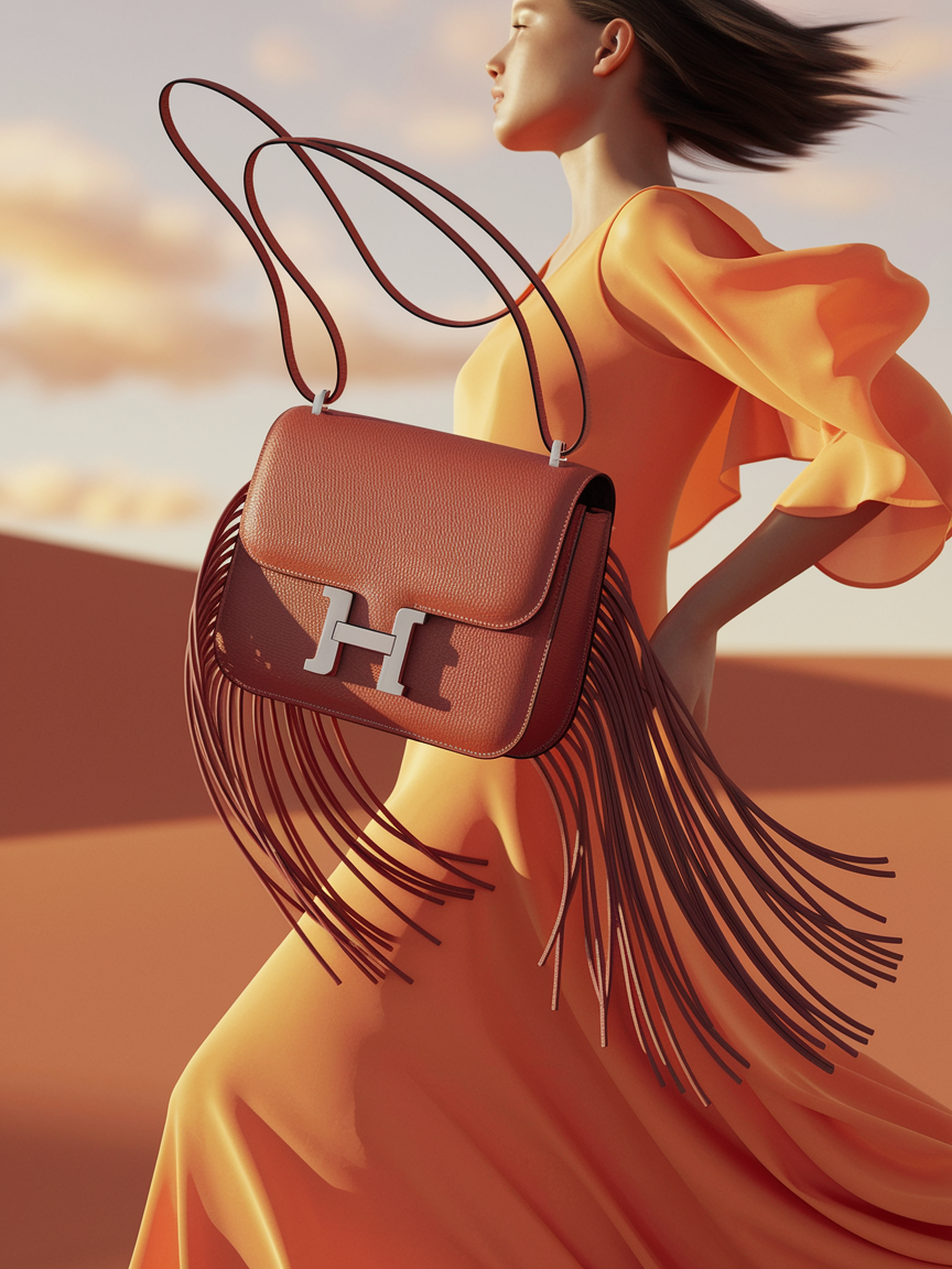 ARTBURO Personalization - Custom HERMES Constance Bag "Fringe Elegance" Collection 2025